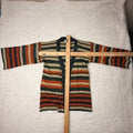 Womens Striped Knit Cardigan Sweater Jacket Open Front Long Sleeve Size S