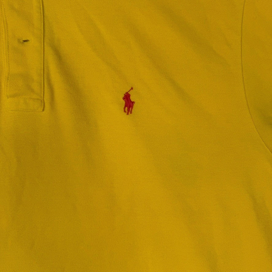 Polo Ralph Lauren Mens Yellow Fit Short Sleeve Polo Shirt Red Pony Logo XL