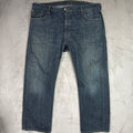 Levi Strauss Co 501 Jeans Mens 42x30 Button Fly Dark Wash Denim Made in Mexico