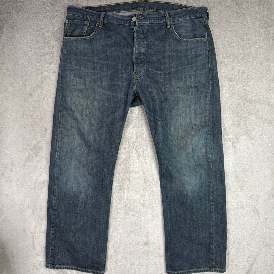 Levi Strauss Co 501 Jeans Mens 42x30 Button Fly Dark Wash Denim Made in Mexico