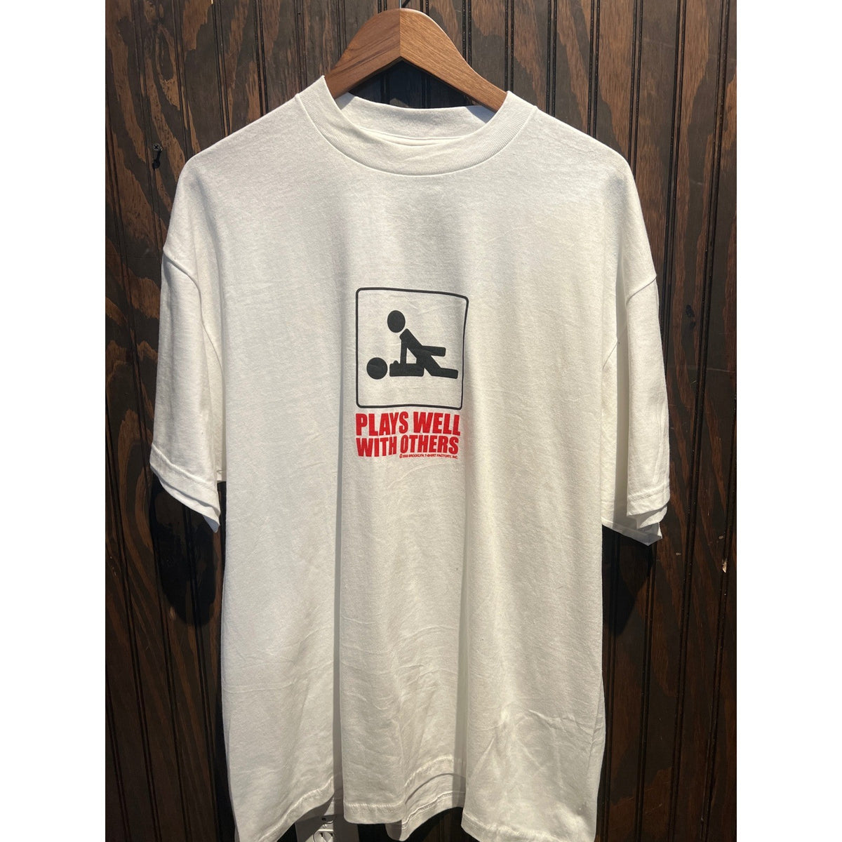 Vintage Delta Pro Weight Plays Well With Others Graphic Tee White XL 1999