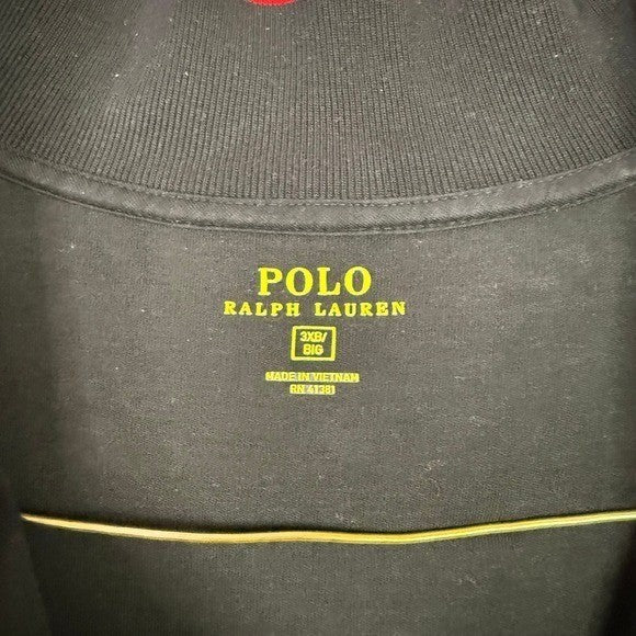 Polo Ralph Lauren Mens Track Jacket Black Red White Stripe Big Tall 3XB