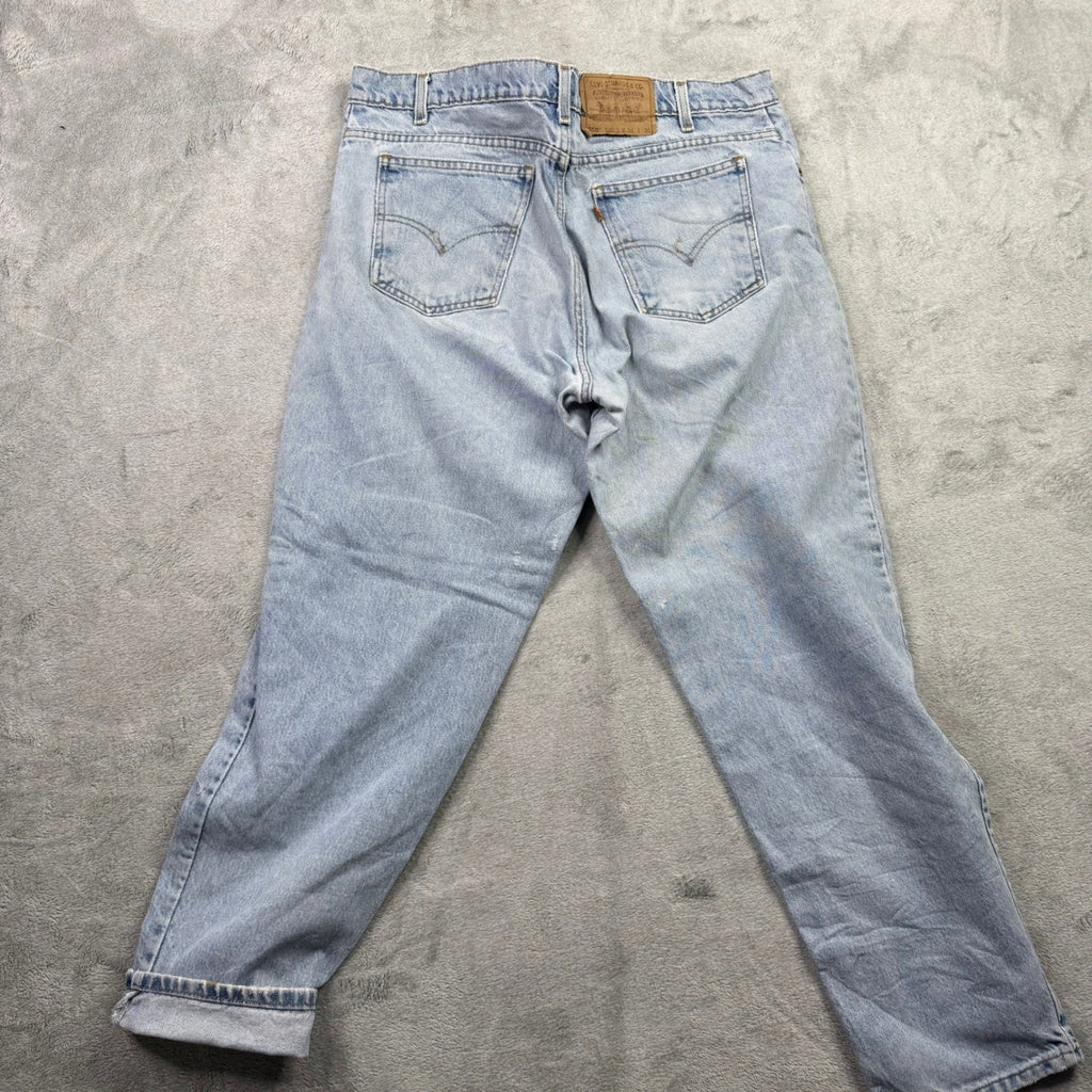 Levi Strauss 501 Mens Jeans Light Wash Button Fly Straight Leg Pants 34 x 28