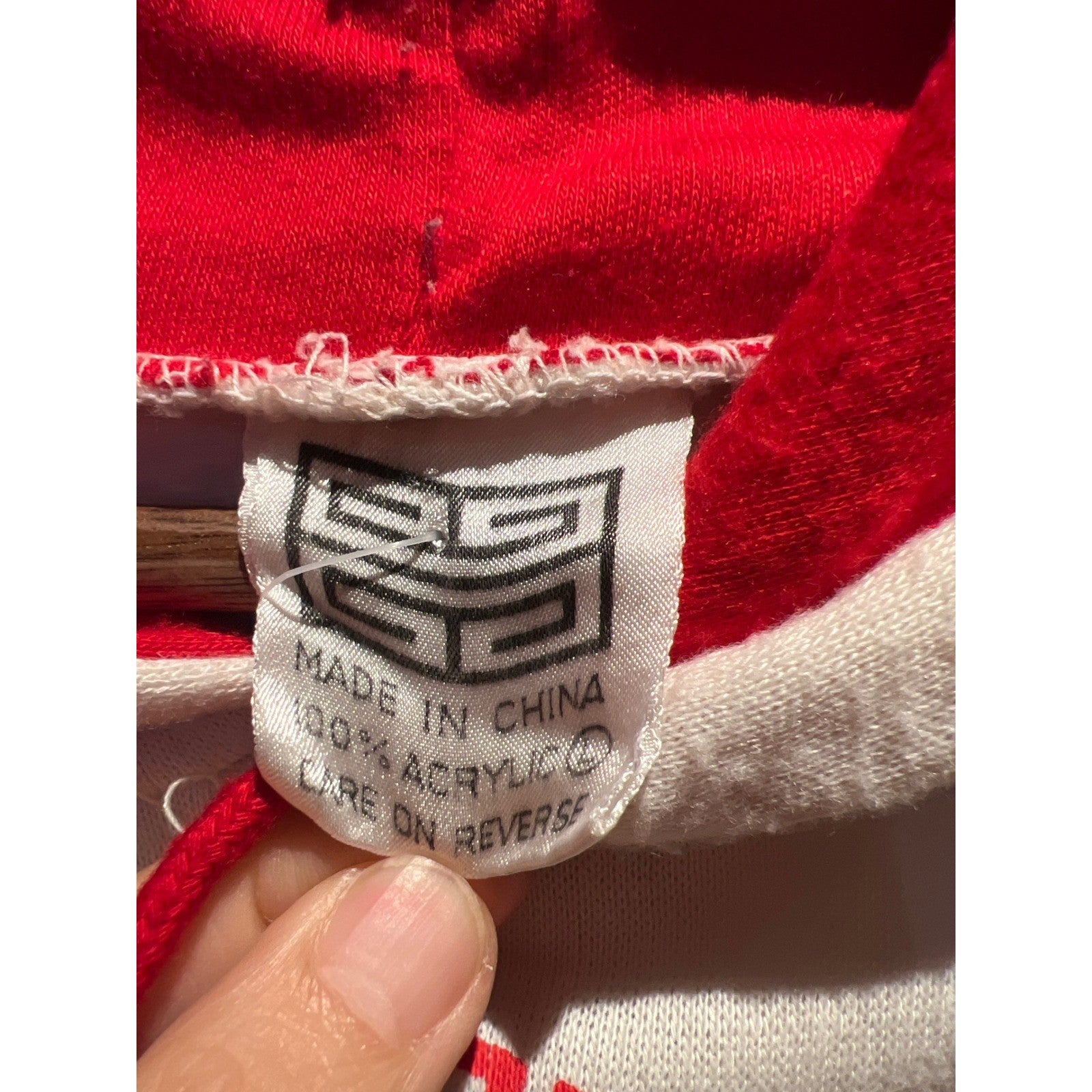 Vintage NJ State Firefighters Convention Hoodie White Red Raglan 22x26 SS Tag