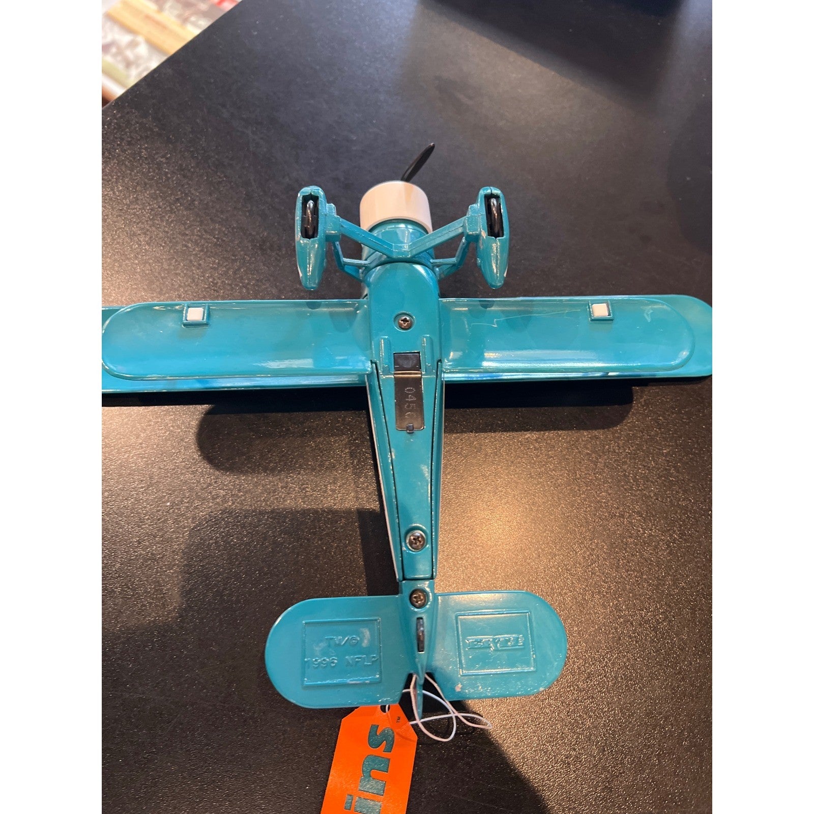 Miami Dolphins NFL Biplane Collectible Model Airplane Teal White Propeller Plane
