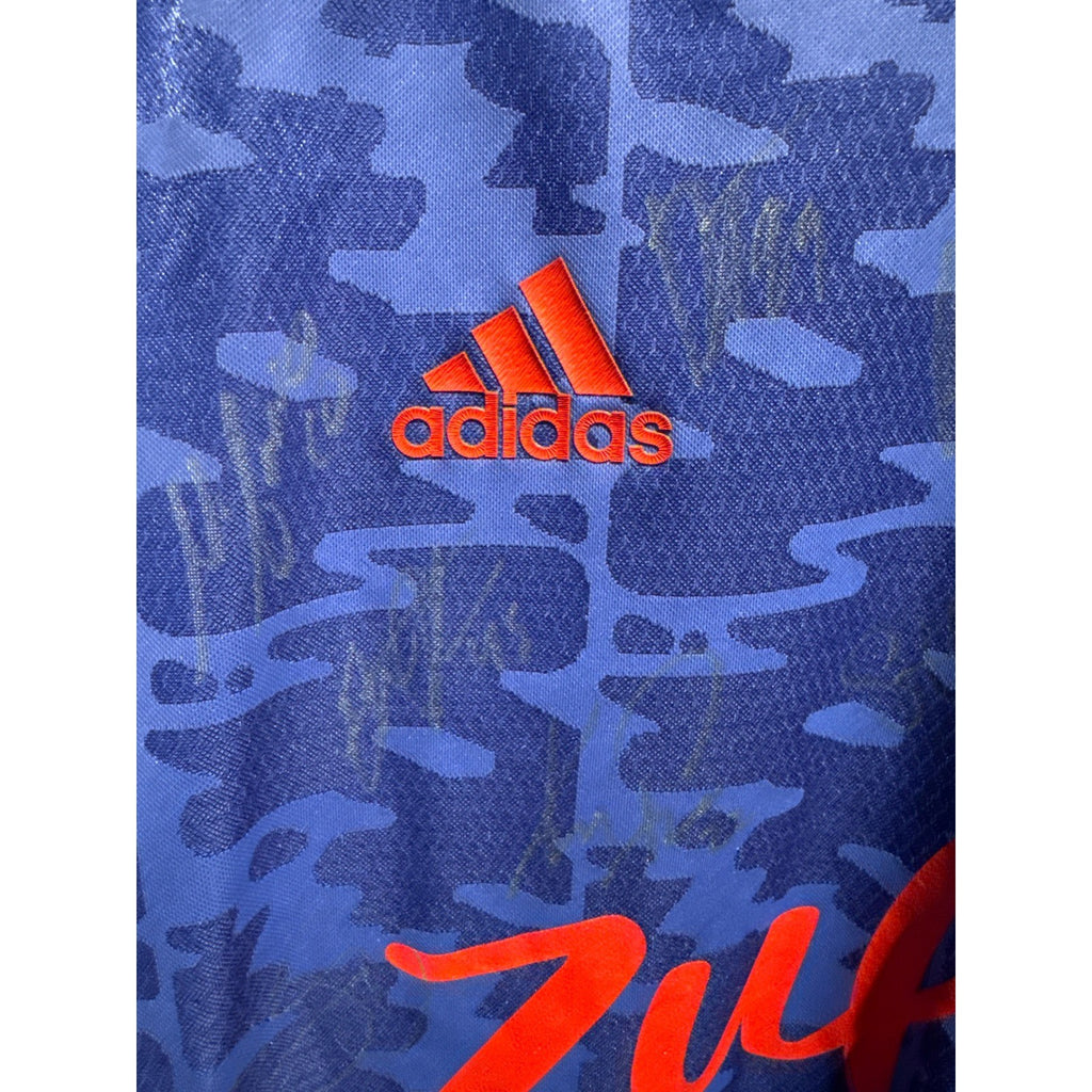 Adidas Seattle Sounders FC Primeblue Soccer Jersey Blue Orange Large L Signed