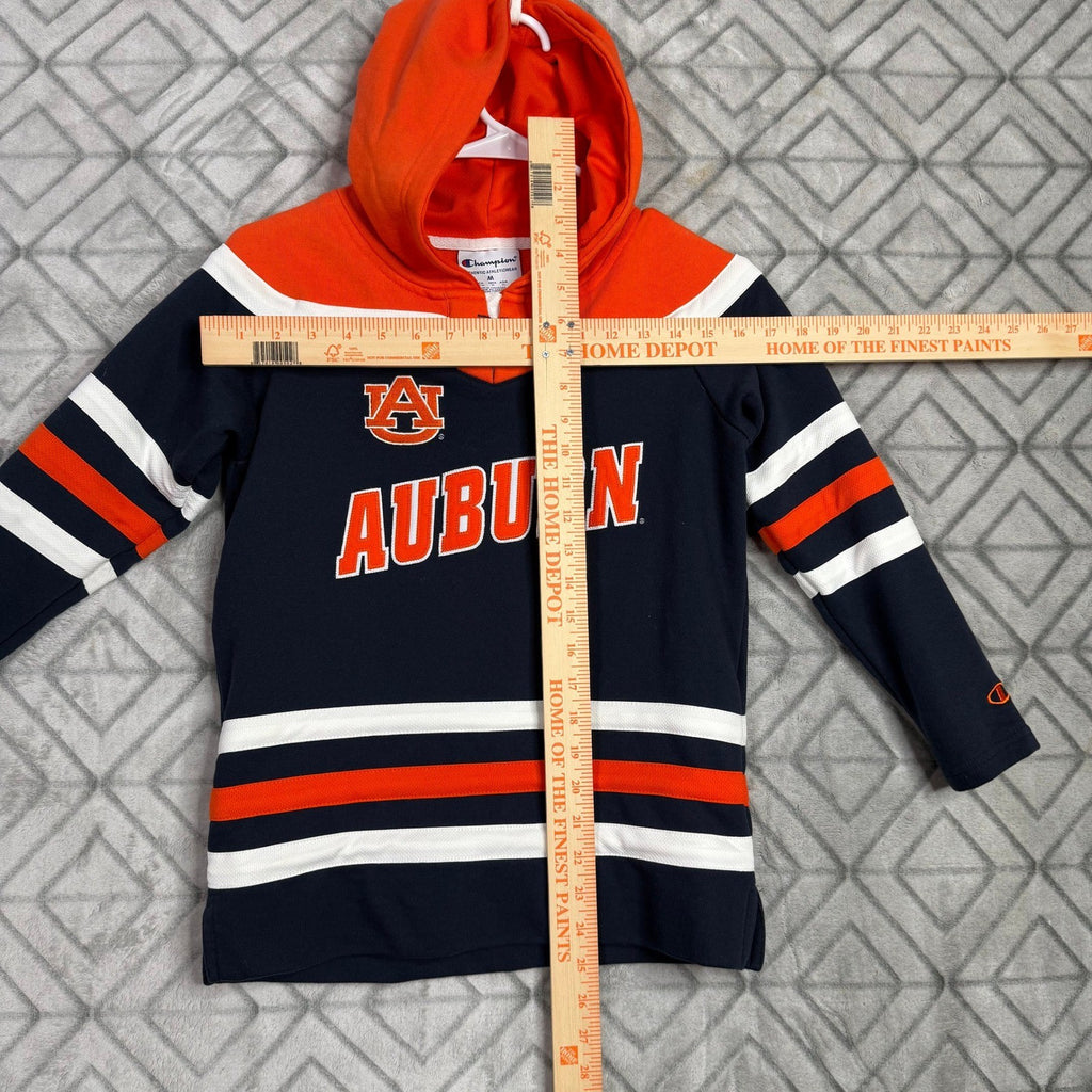 Champion Auburn Tigers Hoodie Pullover Orange Navy Blue White Youth M
