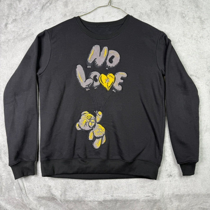 NO LOVE teddy crewneck Black Sweatshirt Bear Balloons