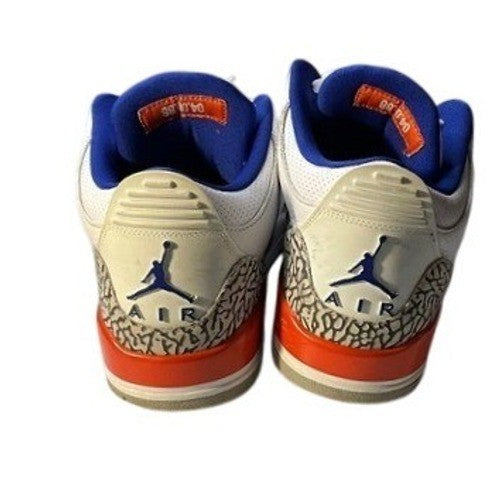 Jordan 3 Retro White Orange Blue Mens Basketball Shoes Size 10 w/Box Used