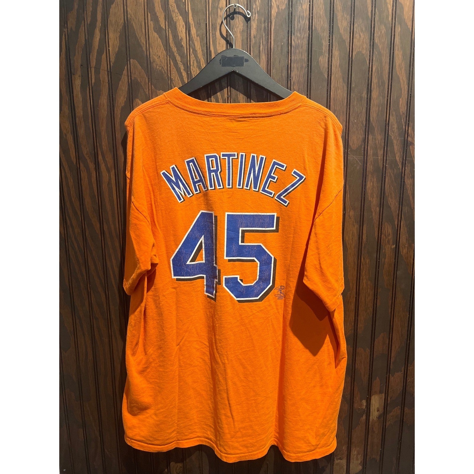 Vintage New York Mets MLB Graphic T-Shirt Orange Mens XL Short Sleeve Baseball