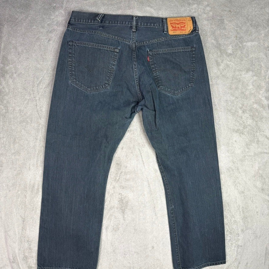 Levi's 501 Jeans Mens 40x30 Dark Wash Straight Leg Button Fly Cotton