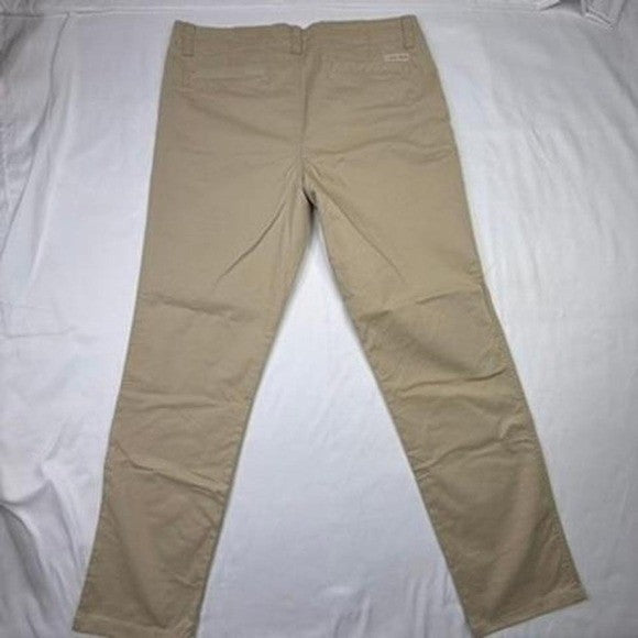 Calvin Klein Mens 34x34 Khaki Straight Fit Chino Pants Casual Dress Trousers