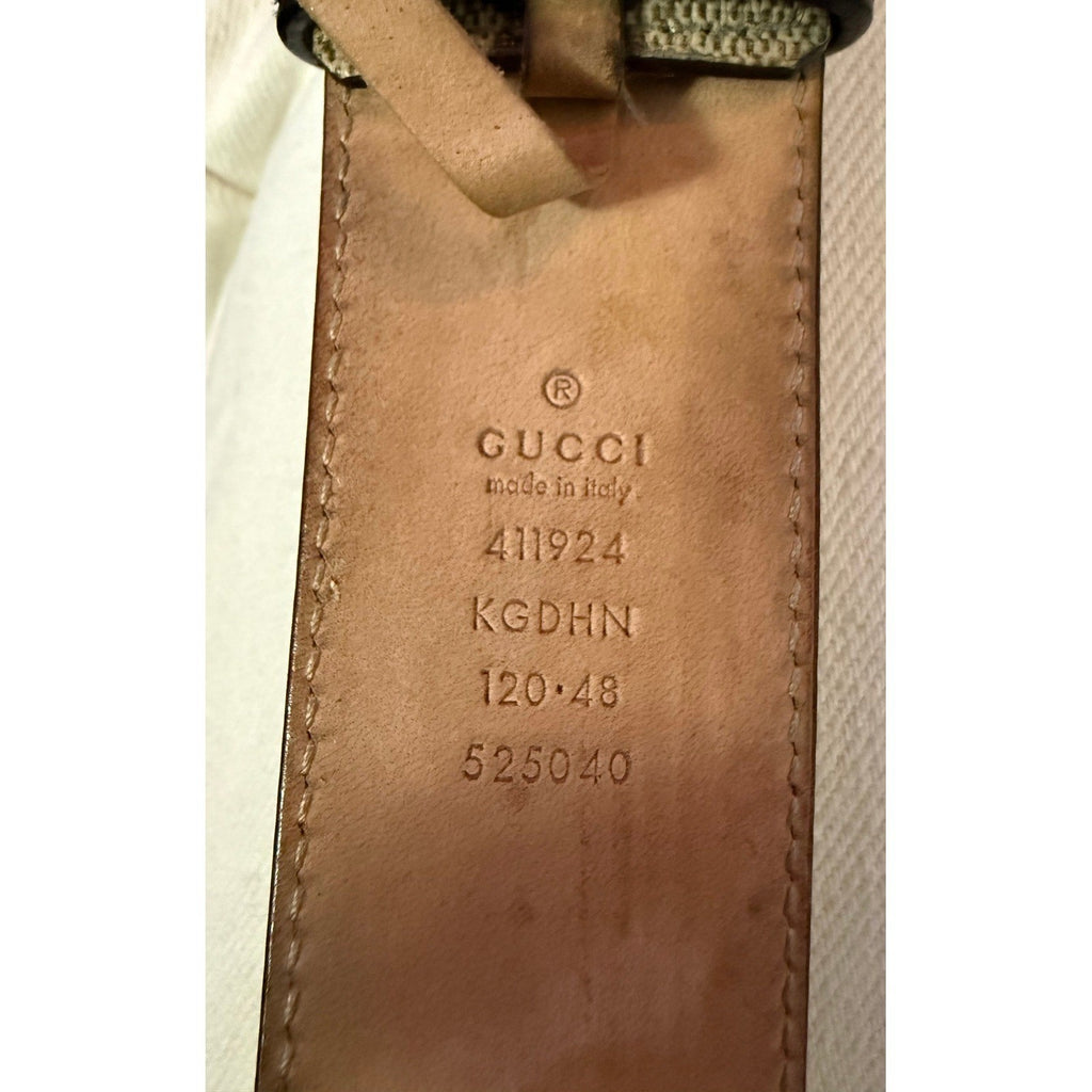 Gucci GG Monogram Belt Silver Buckle Canvas