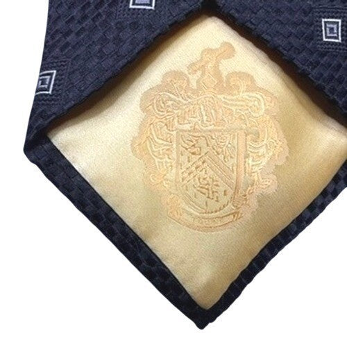 Donald J Trump Signature Collection Mens Black Silk Tie with Square Pattern