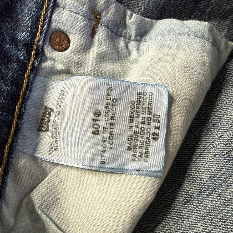 Levi's 501 Original Straight Leg Button Fly Jeans Dark Wash Mens Size 42x30