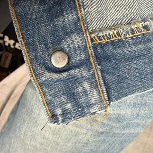 Vintage Levi's 505 Orange Tab Jeans USA Made Zip Fly Distressed date p5/75