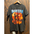 Pantera Band Tee Black Fire Graphic Heavy Metal Short Sleeve T-Shirt Mens Large