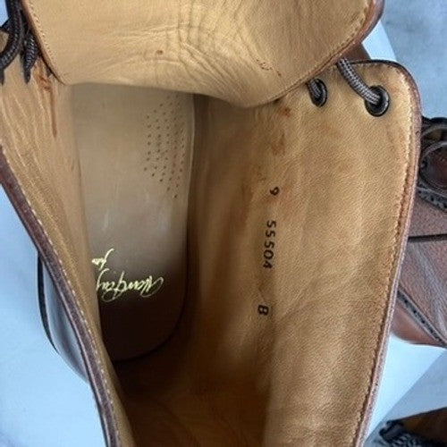 Alan Payne Genuine Leather Wingtip Lace Up Boots Mens Brown Size 9