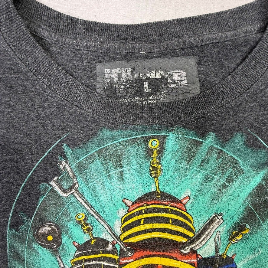 Dr Who and the Daleks Graphic T Shirt Dark Grey Size L