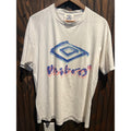 Vintage 90s Umbro Graphic T-Shirt White Single Stitch Made in USA Large Soccer