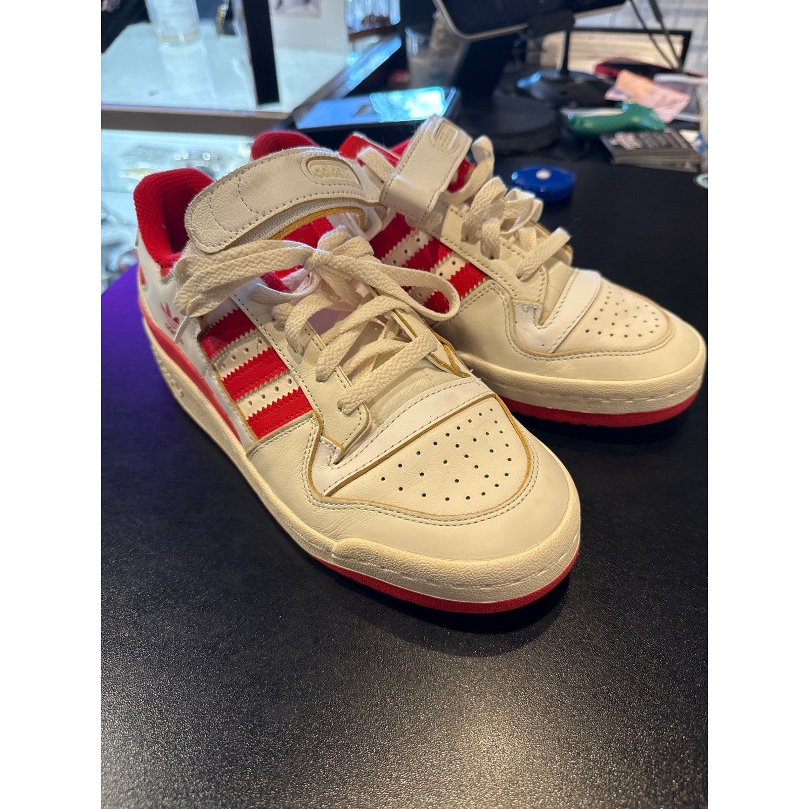 Adidas Forum Low White Red Mens Size 8 Sneakers GX4538 Basketball Shoes 2022