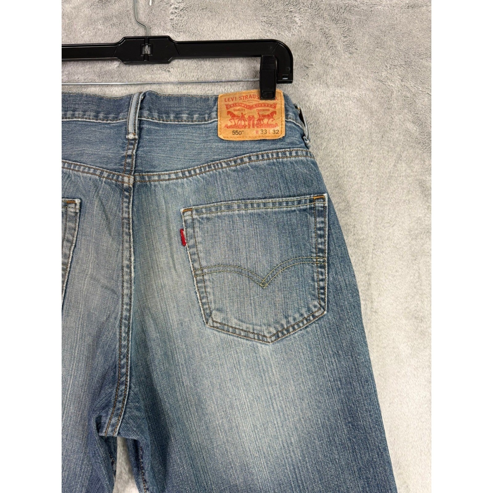 Levi's 505 Mens Jeans 34x32 Light Wash Straight Fit Denim Pants