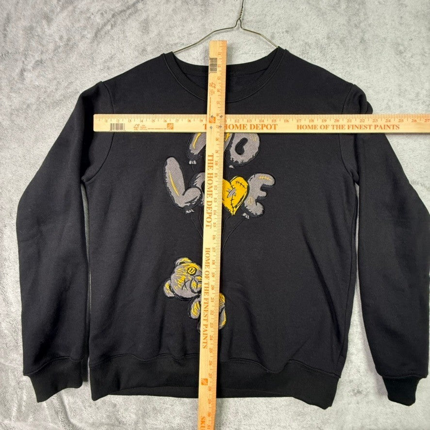 NO LOVE teddy crewneck Black Sweatshirt Bear Balloons