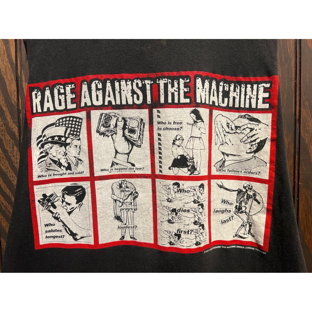 Vintage 1999 Rage Against The Machine Who Is Bought And Sold Muscle Tee Giant L