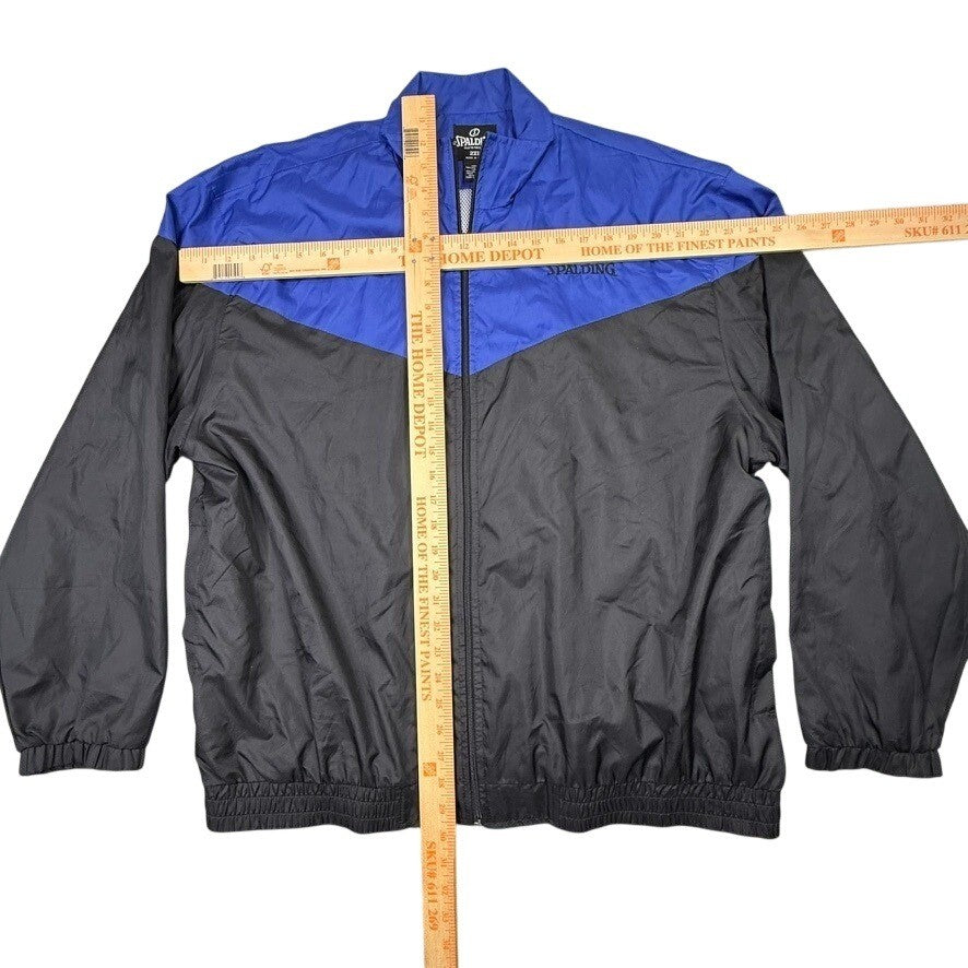 Spalding Track Jacket Blue Black Color Block Full Zip Size 2XL
