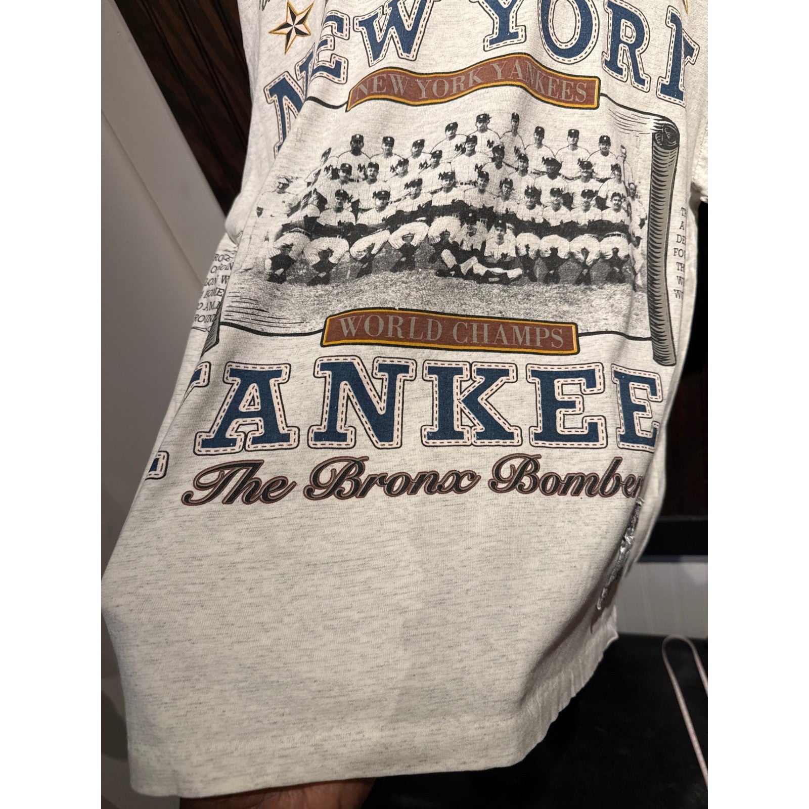 Vintage Long Gone New York Yankees 1961 World Series Champions AOP T-Shirt XL