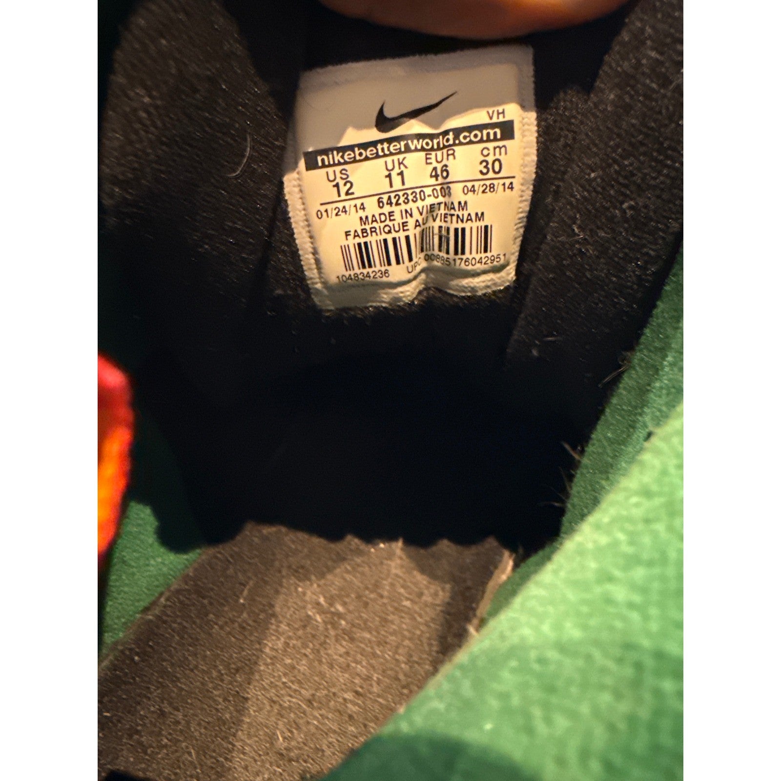 Nike Air Raid Urban Jungle Gym Peace Black Grey Green 642330-003 Mens Size 12