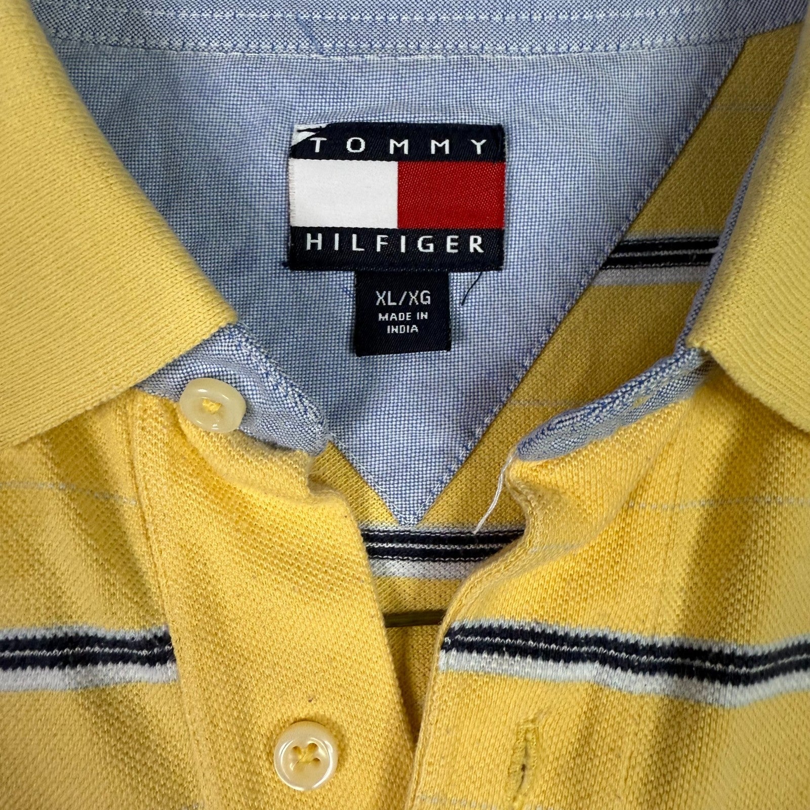 Tommy Hilfiger Mens Polo Shirt Yellow Size XL