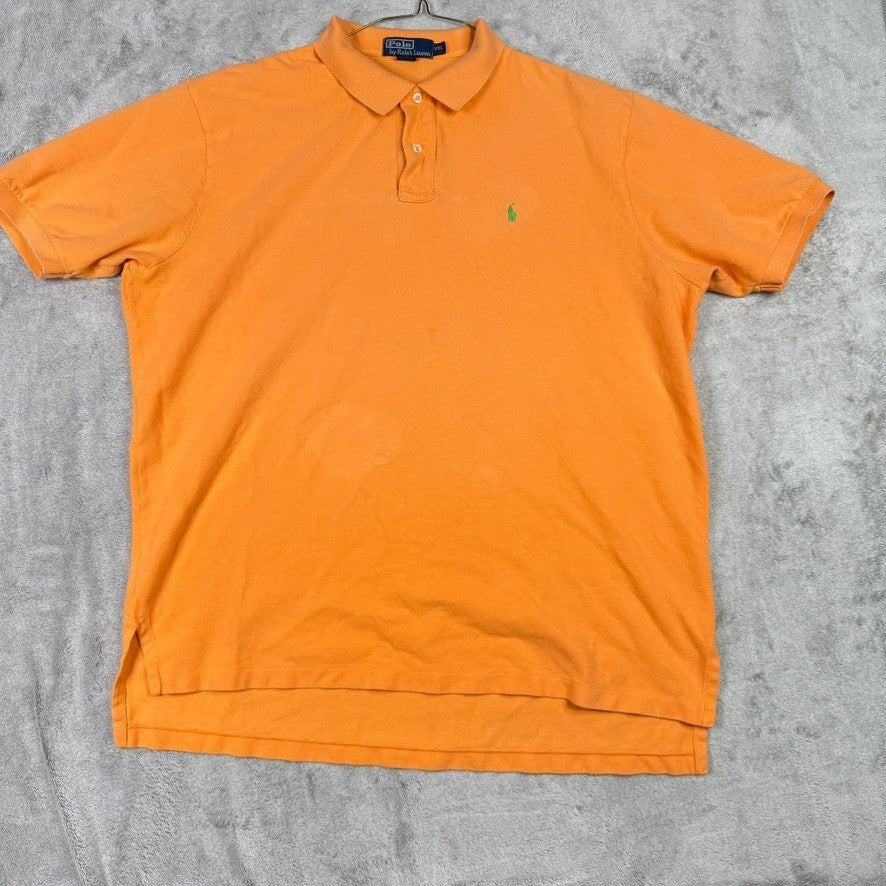 Polo Ralph Lauren Orange Short Sleeve Polo Shirt XXLarge Embroidered Logo