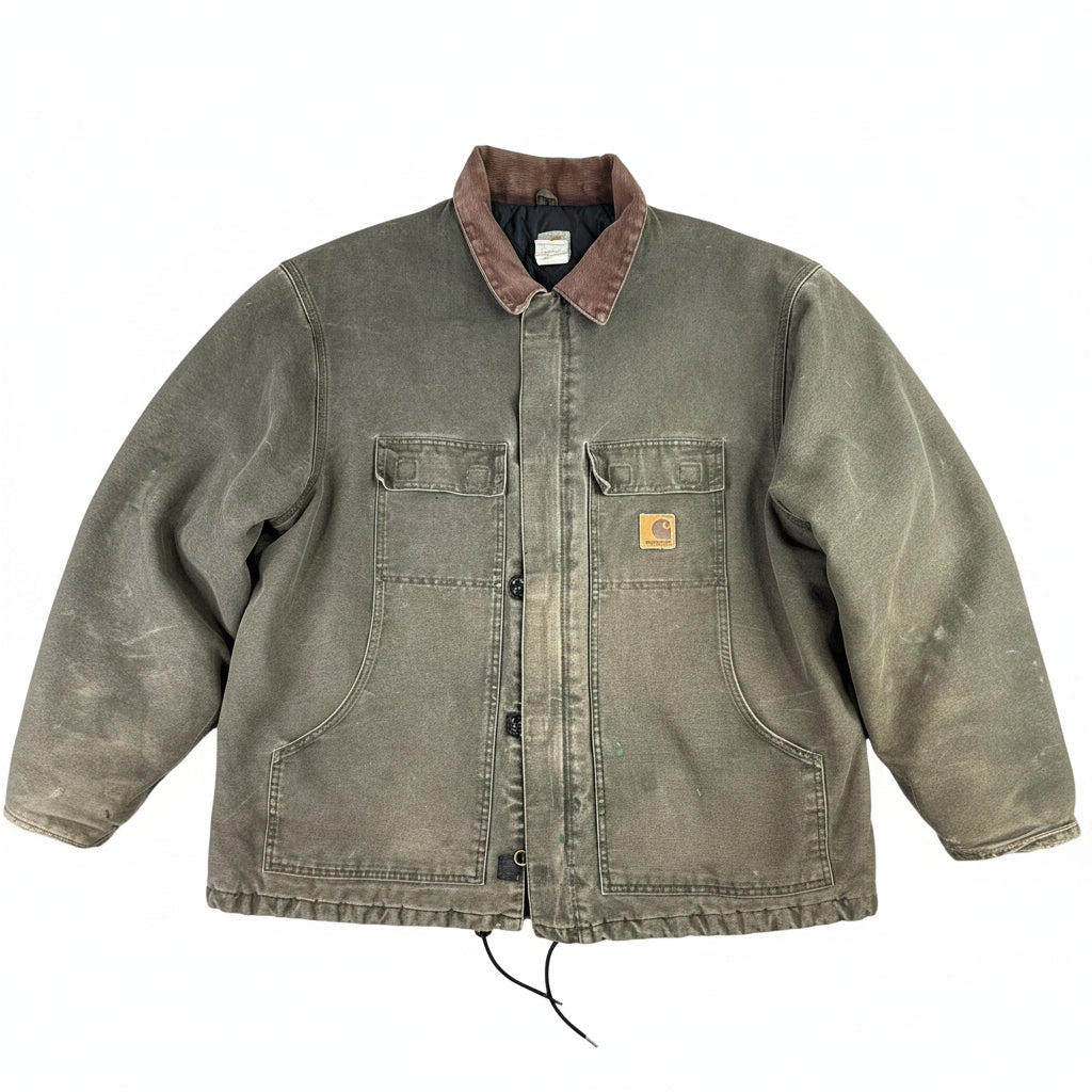 Carhartt Arctic Quilt Lined Sandstone Traditional Jacket Faded Moss Green C26 MS