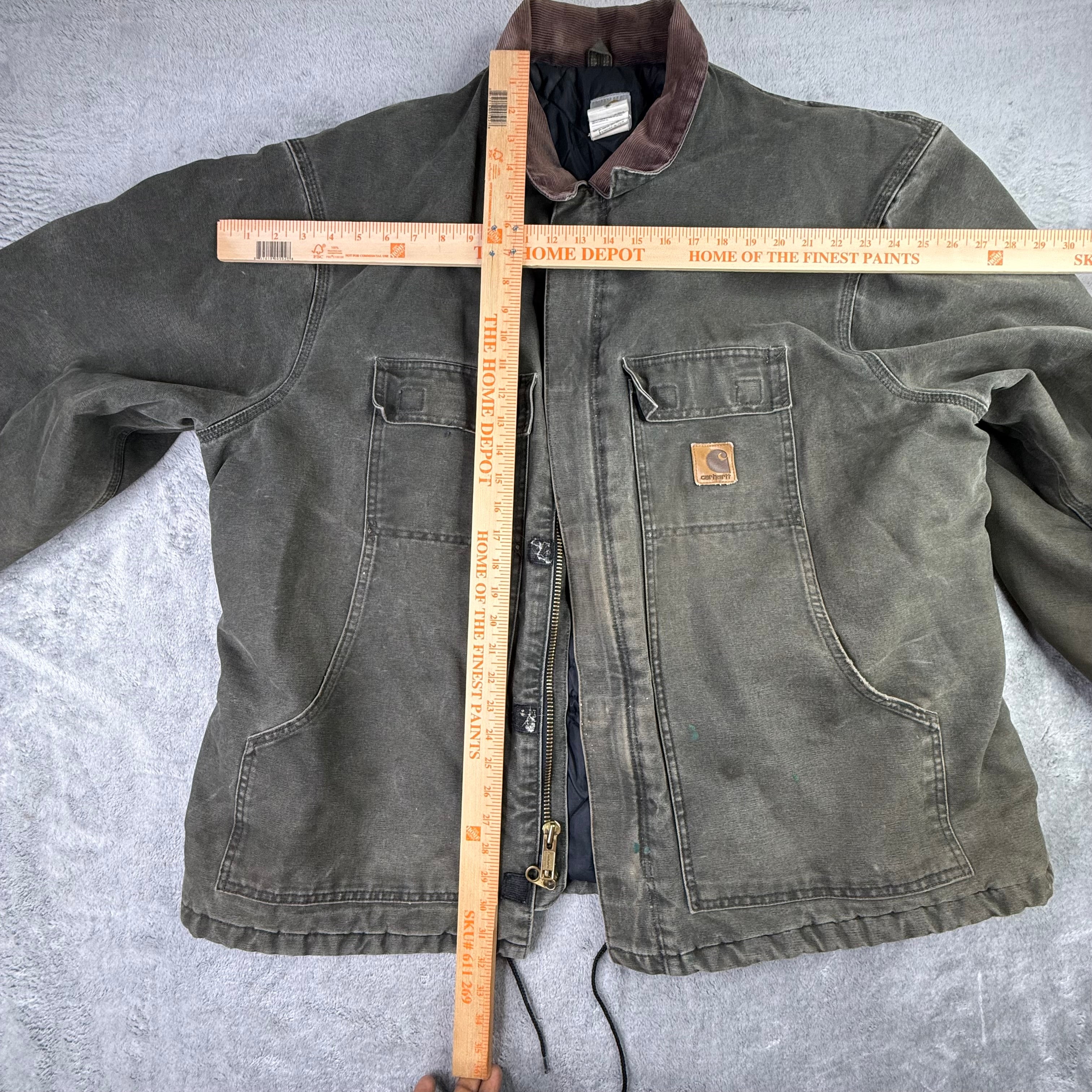 Carhartt Arctic Quilt Lined Sandstone Traditional Jacket Faded Moss Green C26 MS
