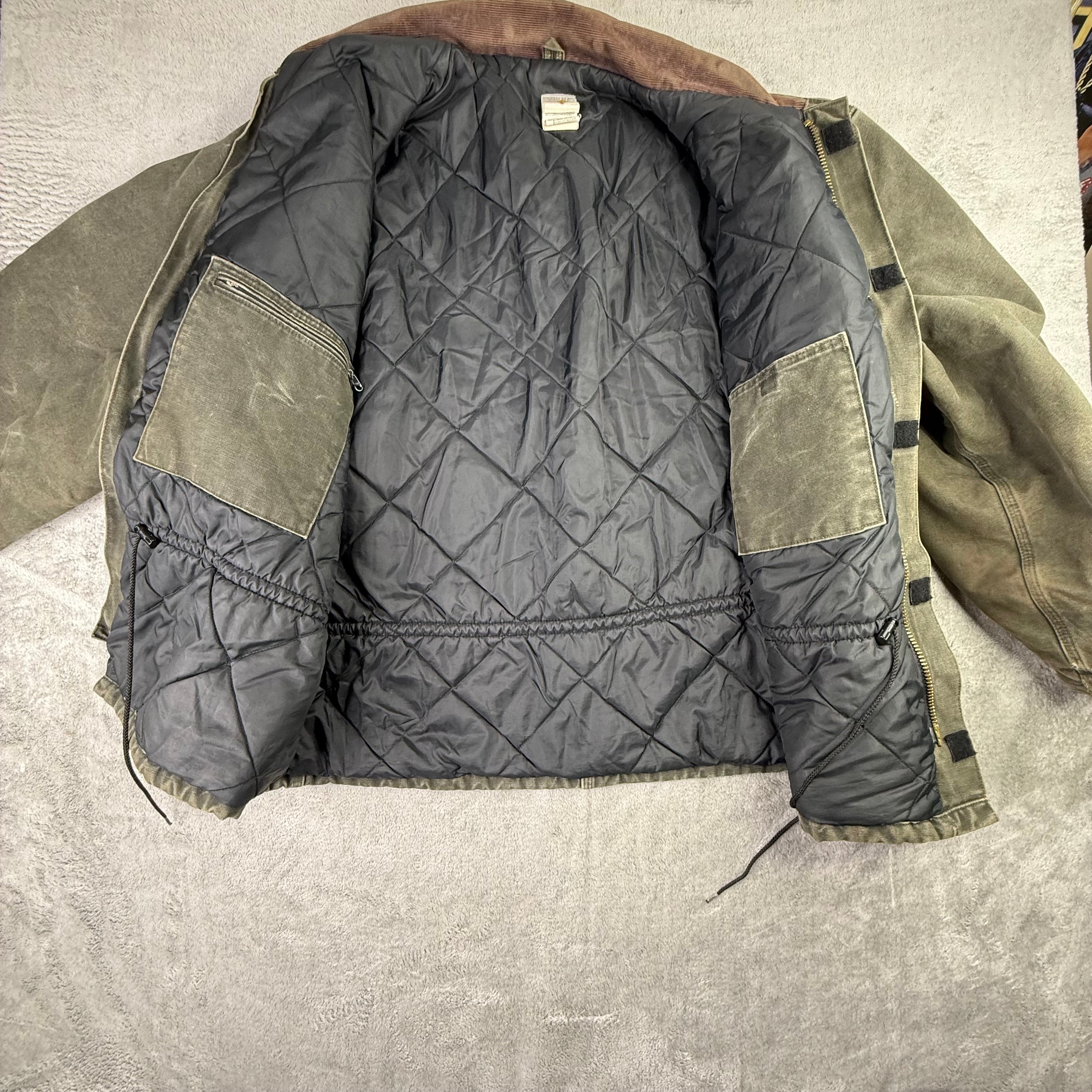 Carhartt Arctic Quilt Lined Sandstone Traditional Jacket Faded Moss Green C26 MS