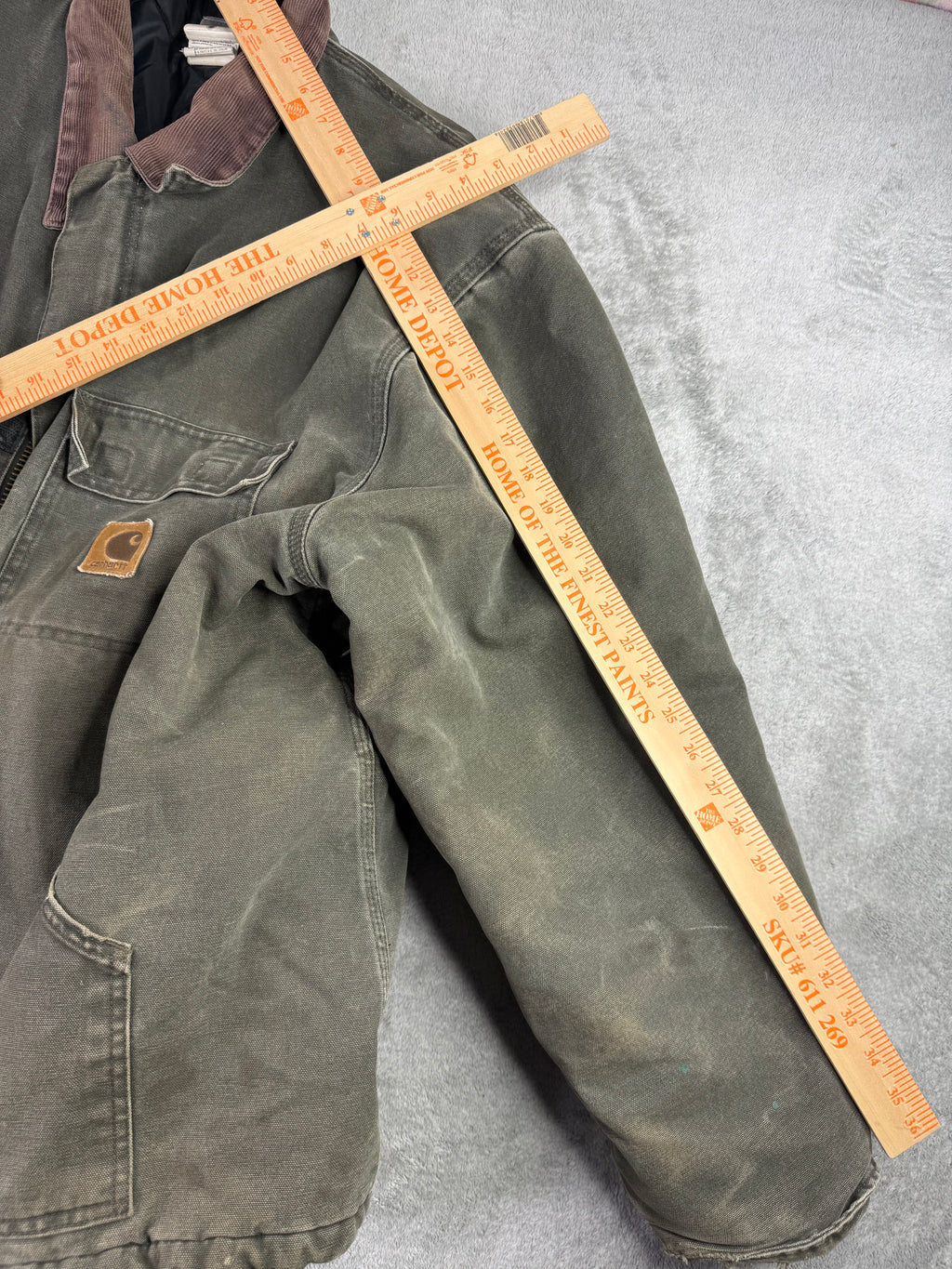 Carhartt Arctic Quilt Lined Sandstone Traditional Jacket Faded Moss Green C26 MS