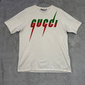 Gucci Short Sleeve Tee in Cream with Red and Green Accents