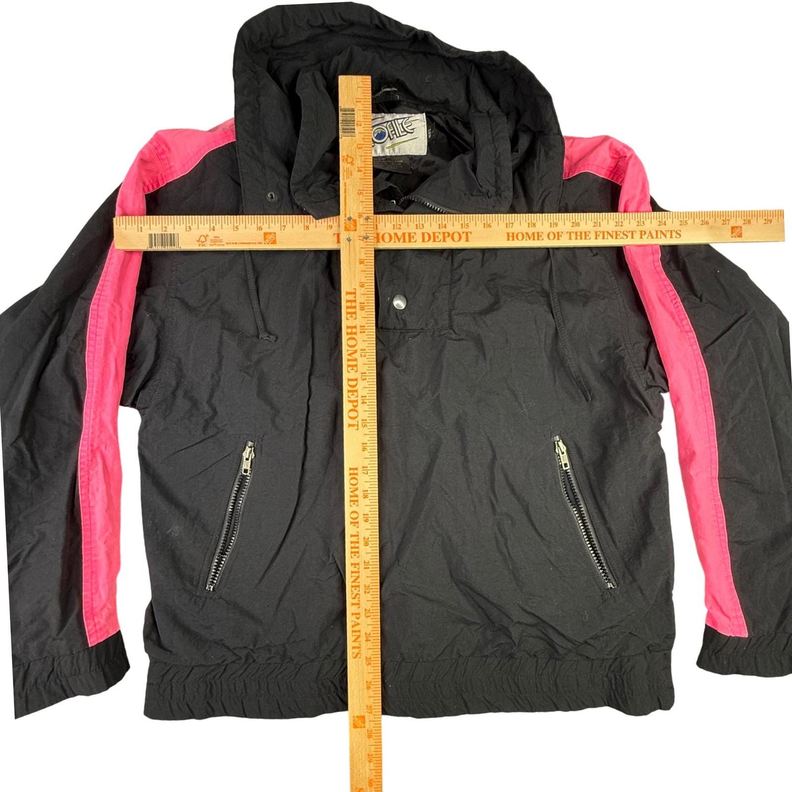 Profile Sportswear Men's Black Pink Color Block Pullover Anorak Jacket L