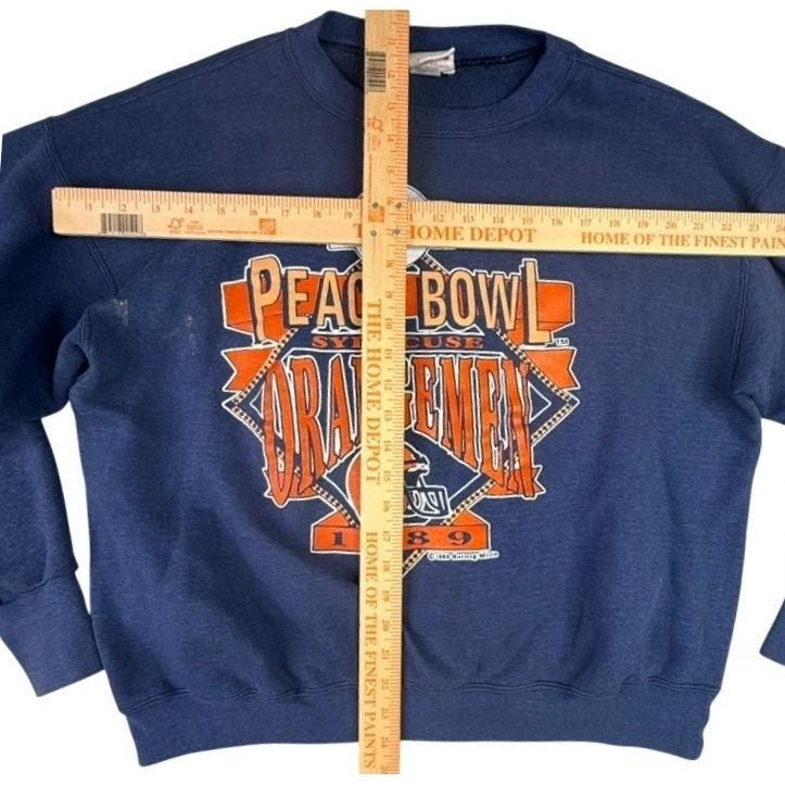 Vintage 1989 Peach Bowl Syracuse Orange Men's Navy Blue Sweatshirt