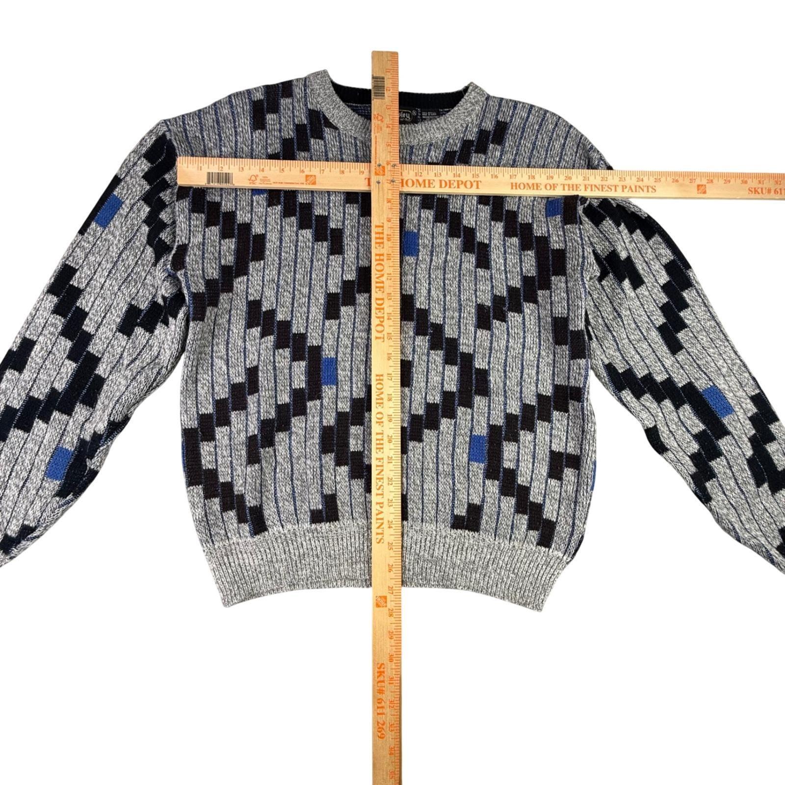 Townsley Mens Geometric Pattern Knit Sweater Crew Neck Long Sleeve Acrylic XL