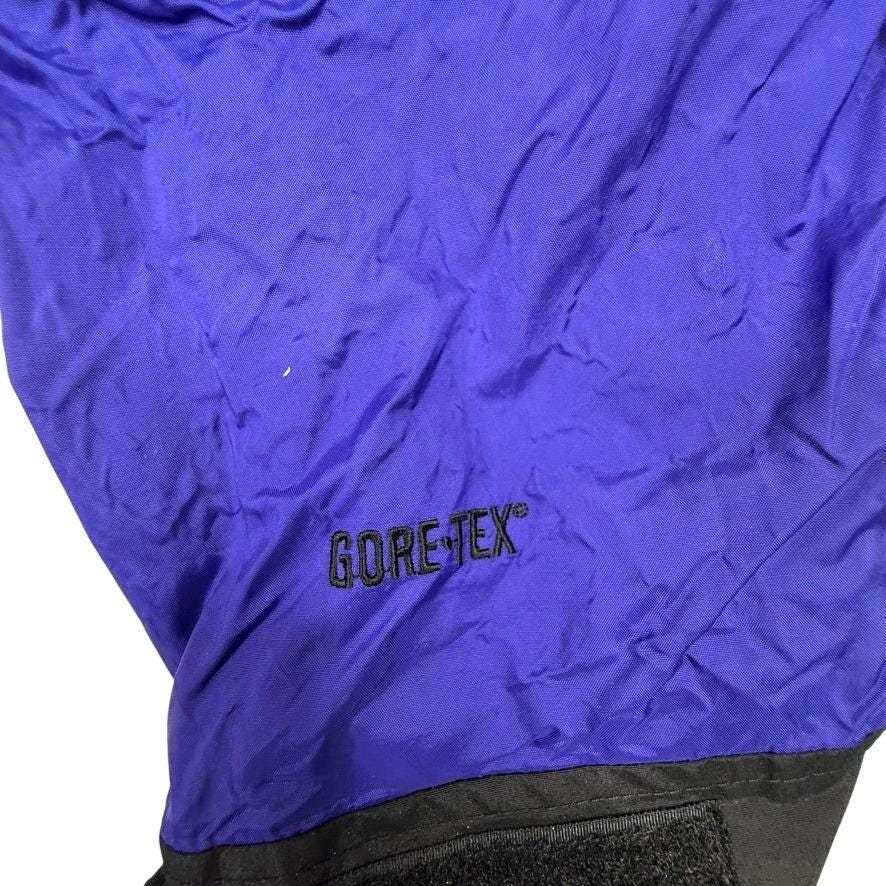 The North Face Gore Tex Jacket Men's Medium Blue Black Hooded Outdoor Coat