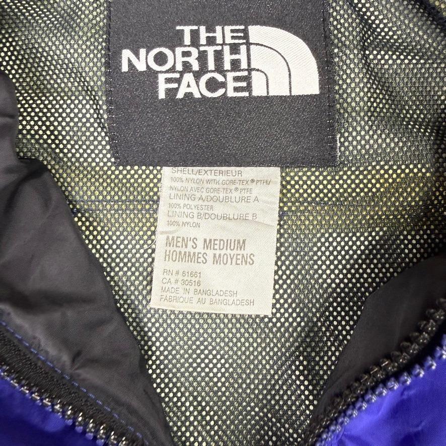 The North Face Gore Tex Jacket Men's Medium Blue Black Hooded Outdoor Coat