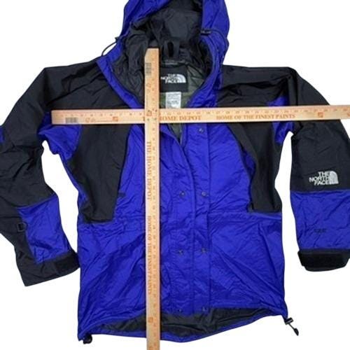 The North Face Gore Tex Jacket Men's Medium Blue Black Hooded Outdoor Coat