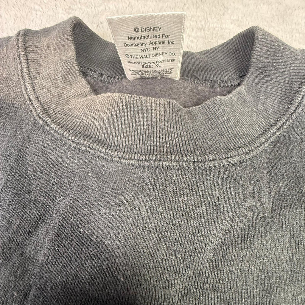 Vintage Mickey & Co Disney Sweatshirt XL Black Embroidered Donnkenny Crewneck