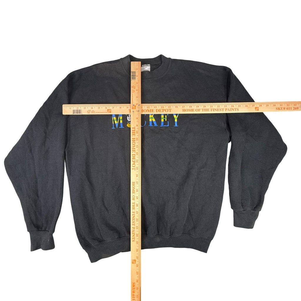 Vintage Mickey & Co Disney Sweatshirt XL Black Embroidered Donnkenny Crewneck