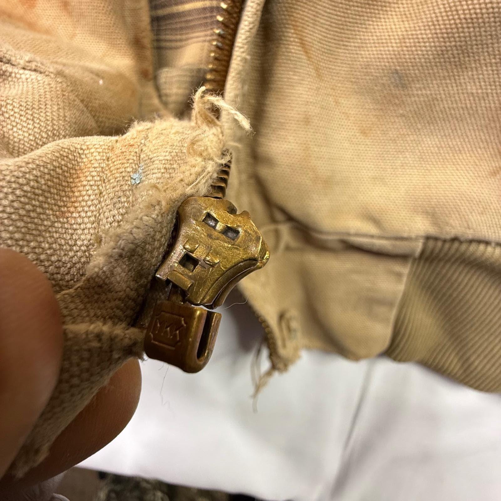 Carhartt Sandstone Duck Sherpa Lined Hooded Work Jacket Mens Large Tan Workwear