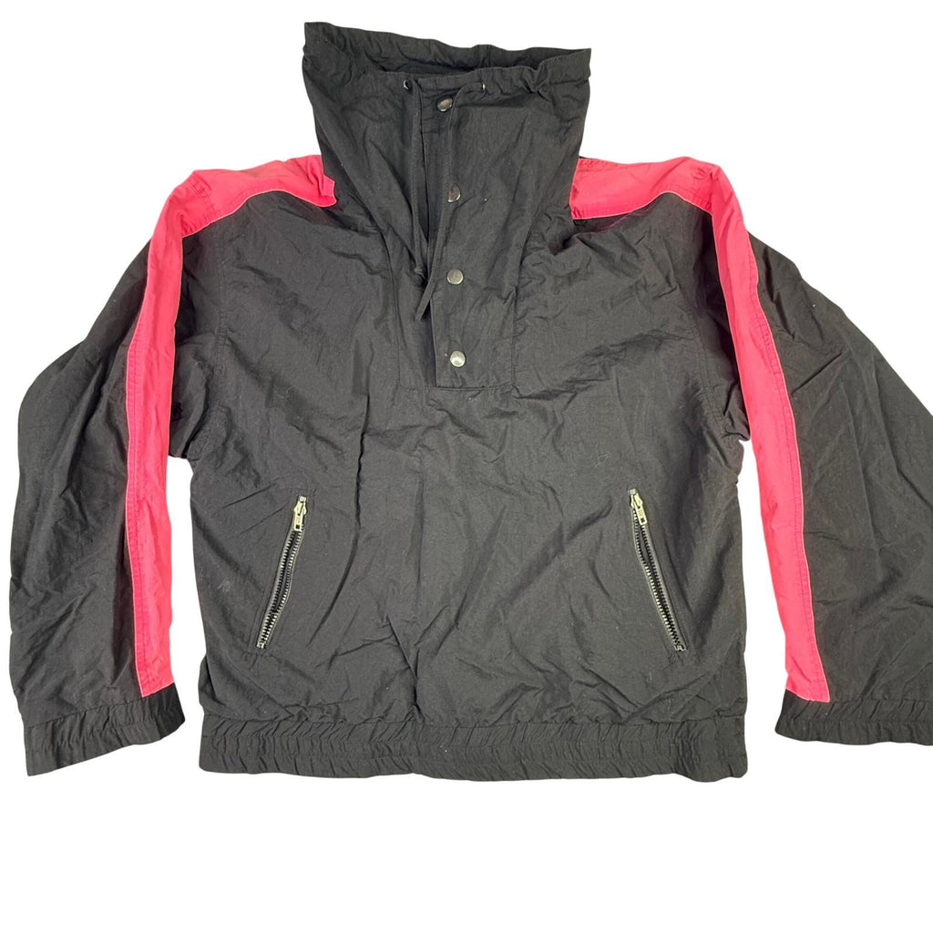 Profile Sportswear Men's Black Pink Color Block Pullover Anorak Jacket L