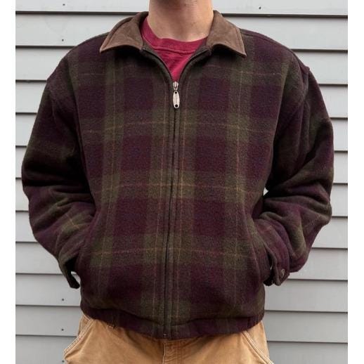 STRUCTURE Le Collezioni Plaid Wool Blend Jacket Men's XL Full Zip Collar