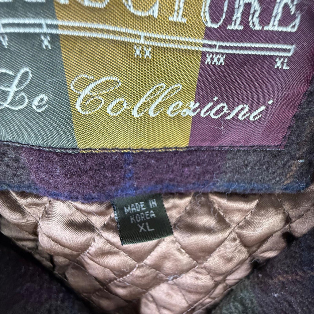 STRUCTURE Le Collezioni Plaid Wool Blend Jacket Men's XL Full Zip Collar